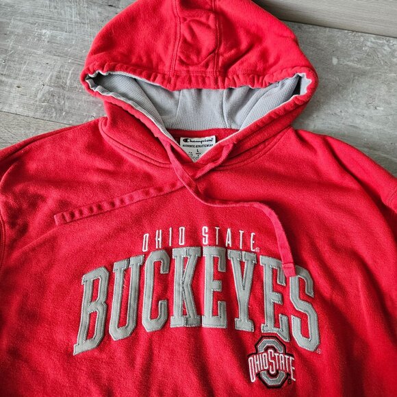 Champion Ohio State Buckeyes OSU Soft Red Hoodie Sweatshirt Size L - Picture 1 of 16